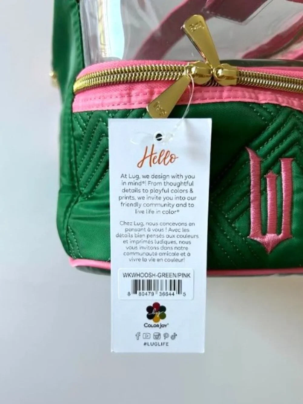 Wicked x Lug Whoosh Clearview Cosmetic Case Green/Pink